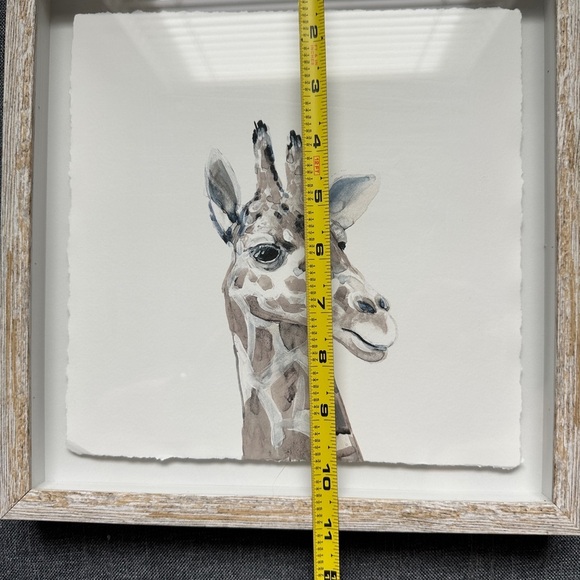 Framed Print (2) Set “All About Giraffe” Floating Print - Marmont Hill Art 11x11 - Picture 6 of 8